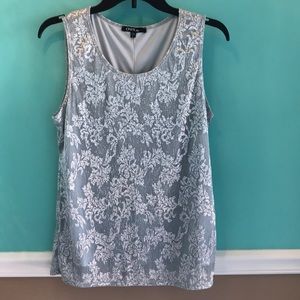 Ladies shimmering blue layered tank size M/L